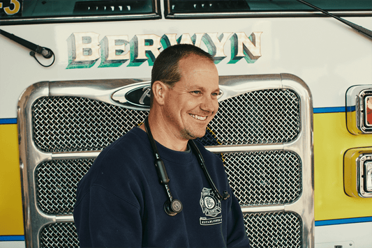 3M Littman CORE on Berwyn firefighter's shoulders