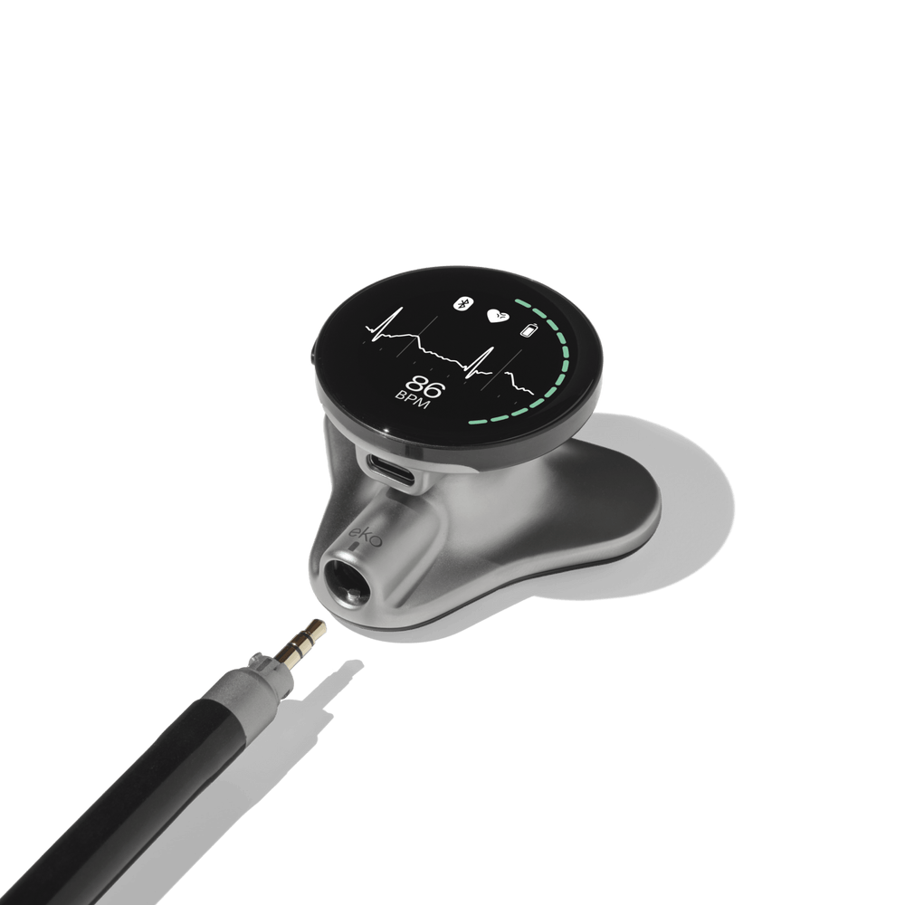 Silver chest piece Eko CORE 500™ Digital Stethoscope quick binaural disconnect