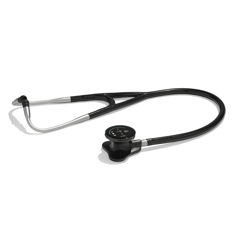 Eko CORE 500™ Digital Stethoscope full view Color: Matte Black